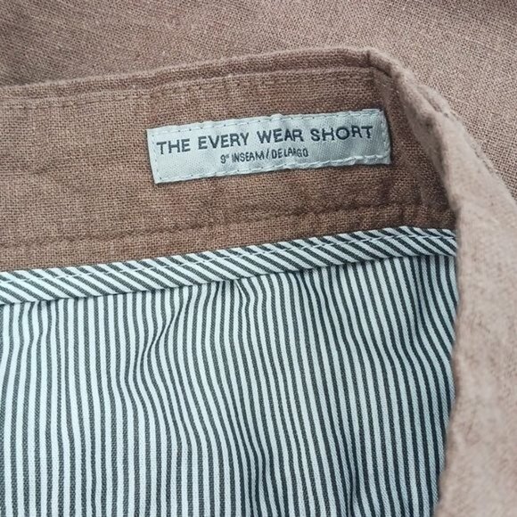 Goodfellow & Co Shorts Brown Flat Front Every Wear Linen Blend Mens - Picture 7 of 10